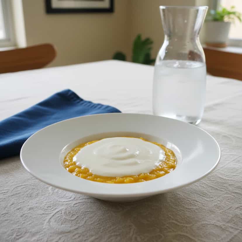 Foto deliciosa de Creme de Pêssego com Suspiro pronta para servir - Pudins & Cremes