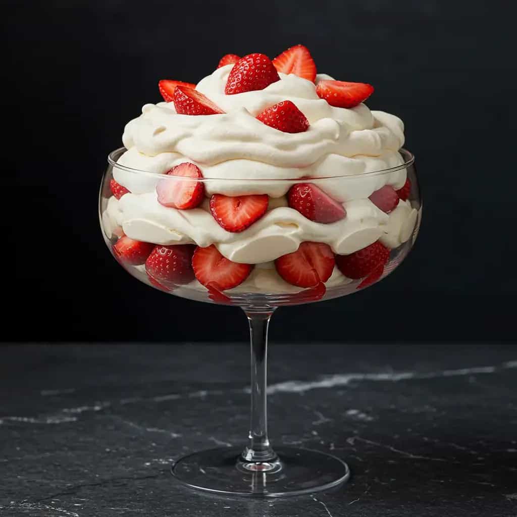 Creme de Suspiro com Morangos