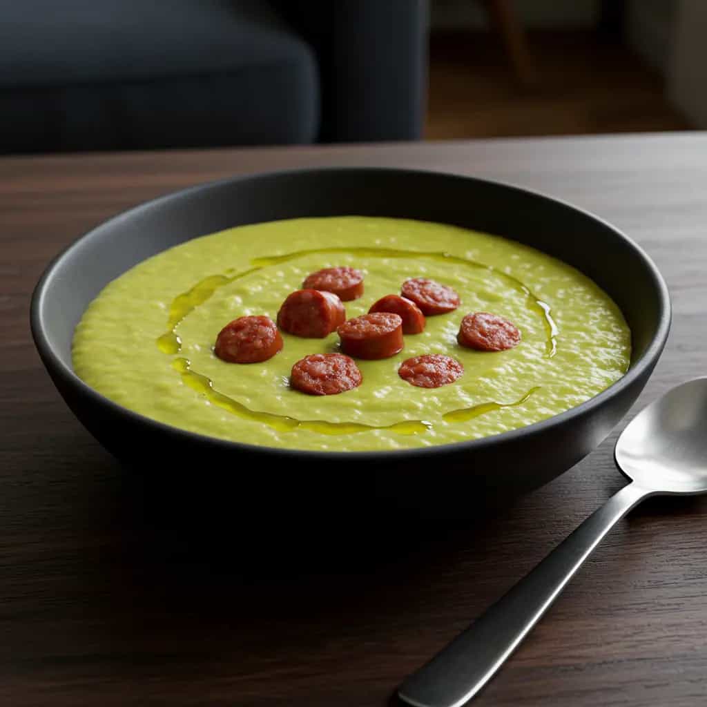Cremosa Sopa de Ervilha com Calabresa