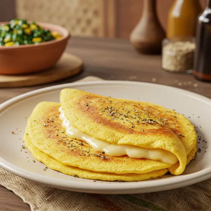 Foto deliciosa de Crepioca de Queijo e Orégano pronta para servir - Low Carb
