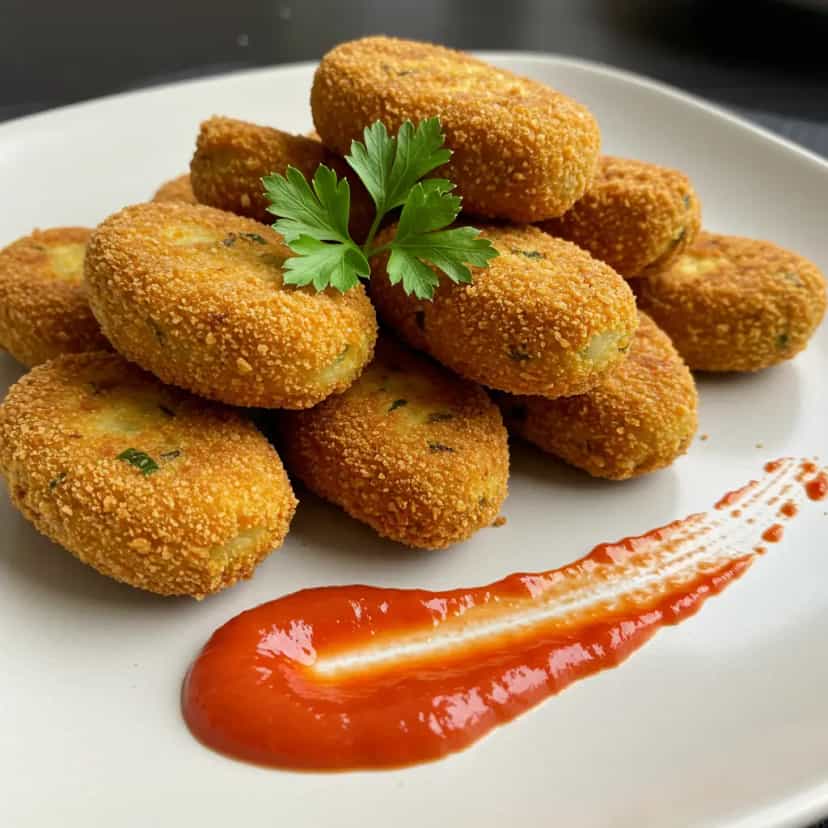 Foto deliciosa de Croquete de Carne e Batata pronta para servir - Salgadinhos