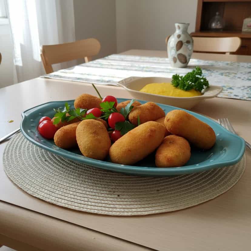 Foto deliciosa de Croquete de Frango pronta para servir - Salgadinhos