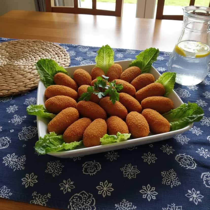 Foto deliciosa de Croquete de Lombo Defumado pronta para servir - Salgadinhos