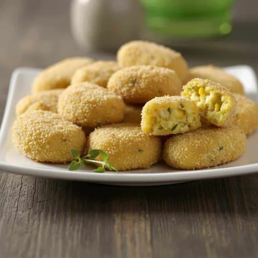Foto deliciosa de Croquetes Cremosos de Milho Verde pronta para servir - Salgadinhos