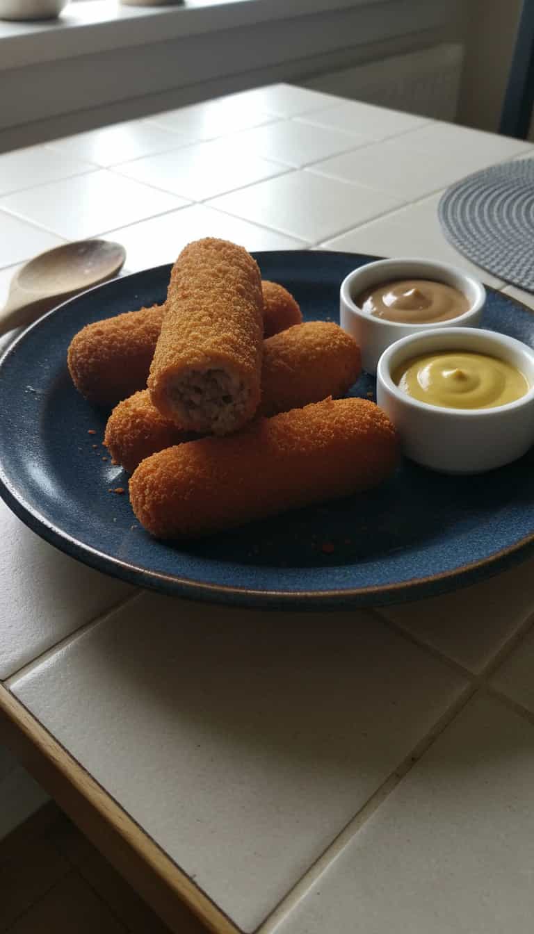 Foto deliciosa de Croquetes Cremosos de Patinho pronta para servir - Salgadinhos
