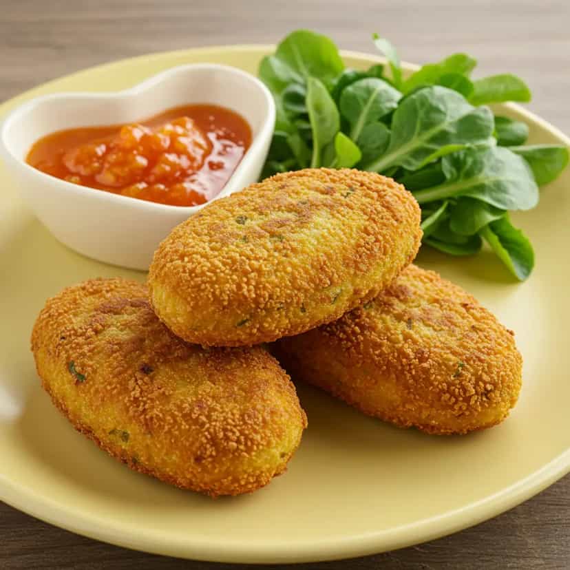 Foto deliciosa de Croquetes de Frango Defumado Caseiros pronta para servir - Salgadinhos