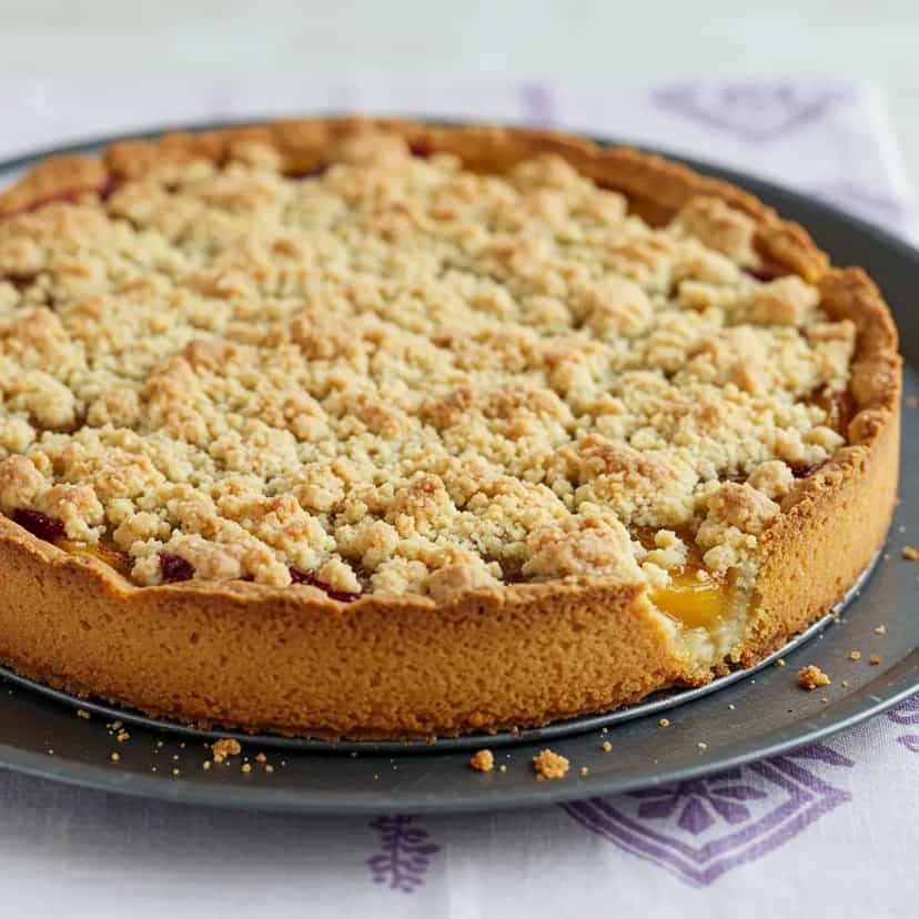 Foto deliciosa de Cuca Caseira de Maçã com Canela pronta para servir - Bolos & Cupcakes