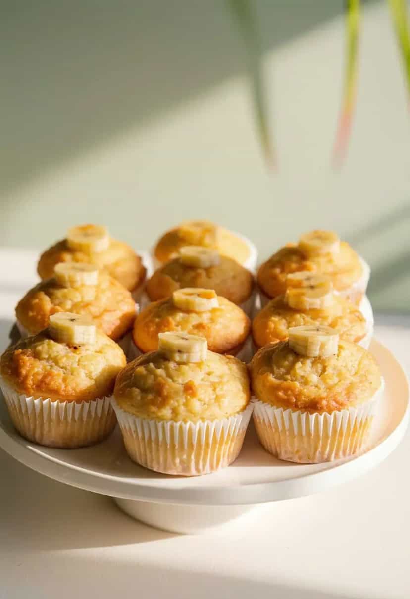 Foto deliciosa de Cupcake de Banana com Aveia pronta para servir - Lanches de Padaria