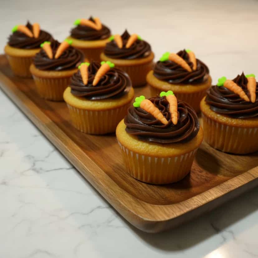 Foto deliciosa de Cupcakes de Cenoura com Brigadeiro pronta para servir - Bolos & Cupcakes