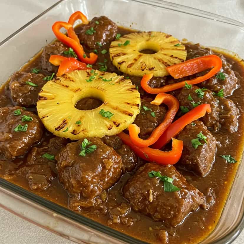 Foto deliciosa de Cupim ao Molho de Abacaxi pronta para servir - Carnes & Frango