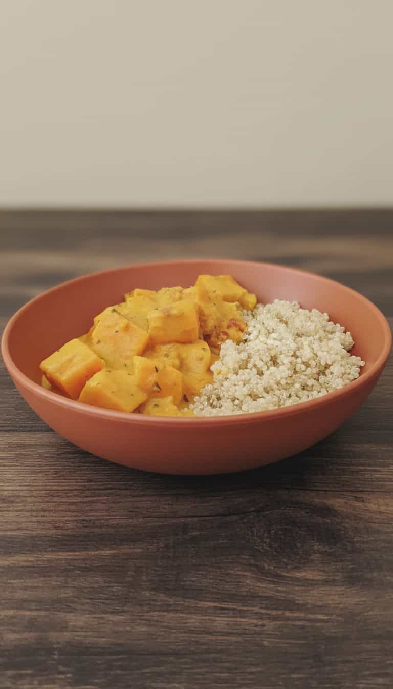 Foto deliciosa de Curry Vegano de Batata-Doce pronta para servir - Almoço & Jantar