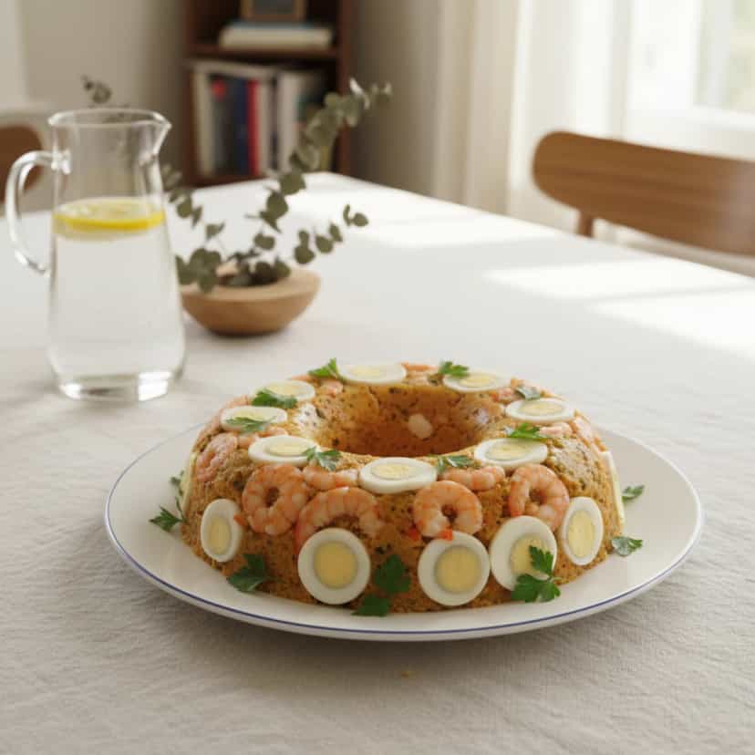 Foto deliciosa de Cuscuz Caipira com Queijo Meia-Cura pronta para servir - Pratos Brasileiros Icônicos