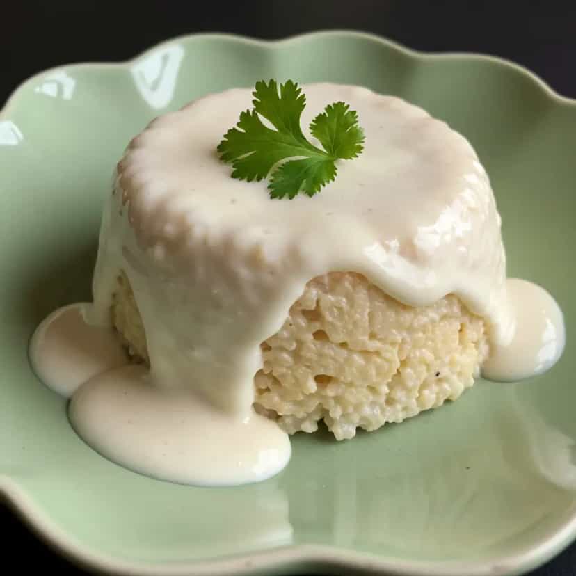 Foto deliciosa de Cuscuz Cremoso com Frango Desfiado pronta para servir - Almoço & Jantar