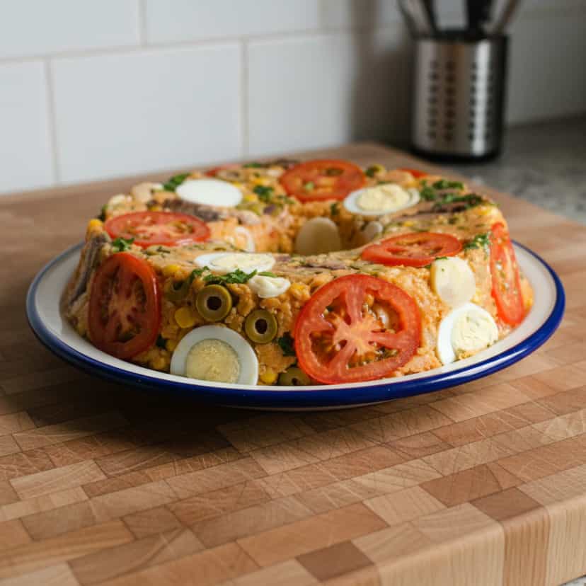 Foto deliciosa de Cuscuz de Sardinha pronta para servir - Peixes & Frutos do Mar