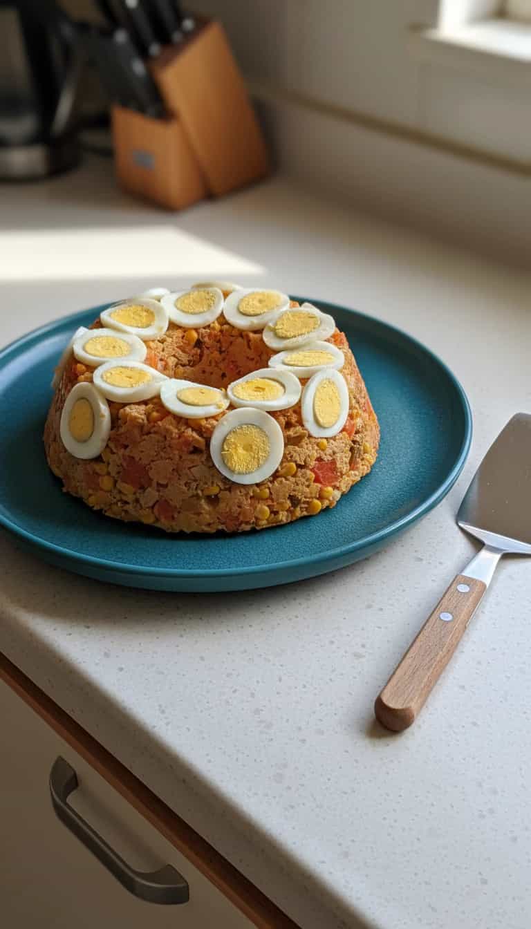 Foto deliciosa de Cuscuz Nordestino com Palmito e Atum pronta para servir - Pratos Brasileiros Icônicos