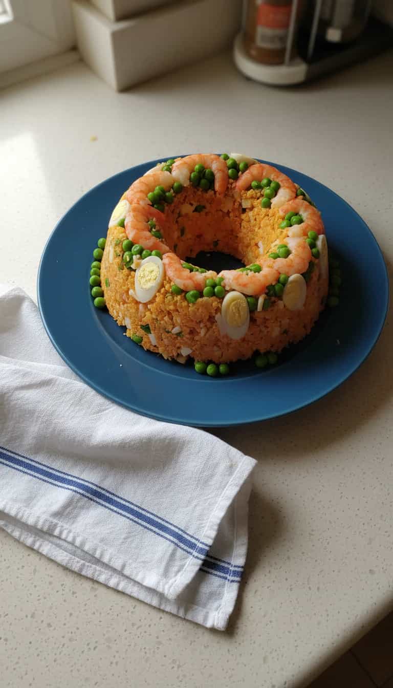 Foto deliciosa de Cuscuz Paulista com Camarão pronta para servir - Peixes & Frutos do Mar