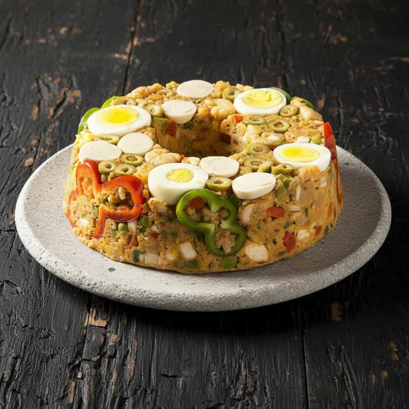 Foto deliciosa de Cuscuz Paulista com Sardinha e Legumes pronta para servir - Pratos Brasileiros Icônicos
