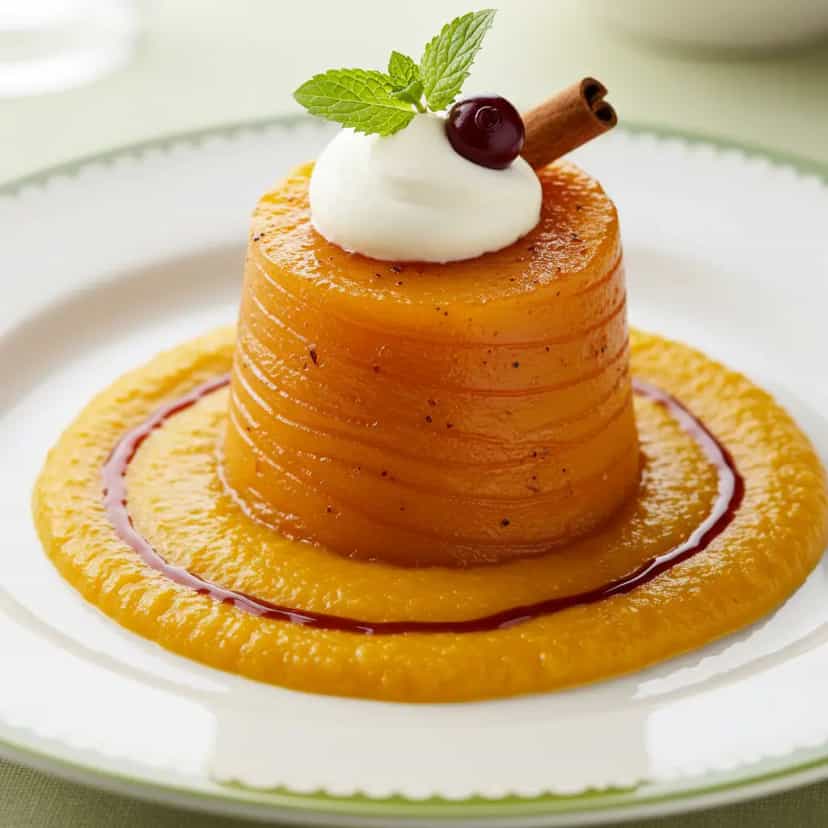 Foto deliciosa de Doce de Abóbora com Requeijão pronta para servir - Pudins & Cremes