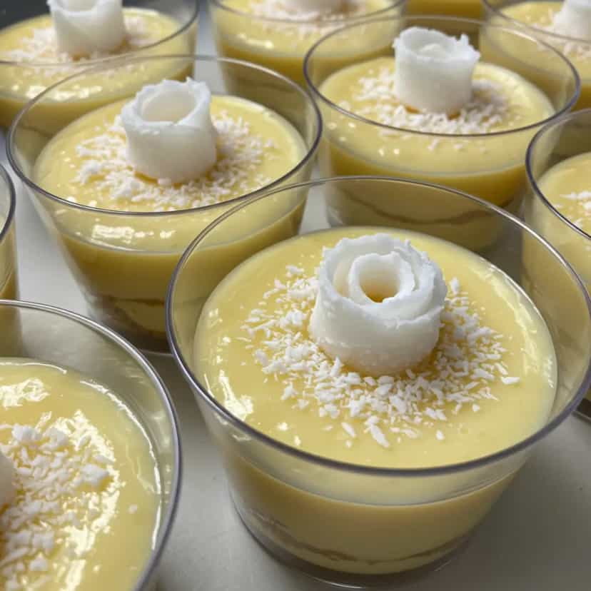 Foto deliciosa de Doce de Coco Cremoso em Copinhos pronta para servir - Pudins & Cremes