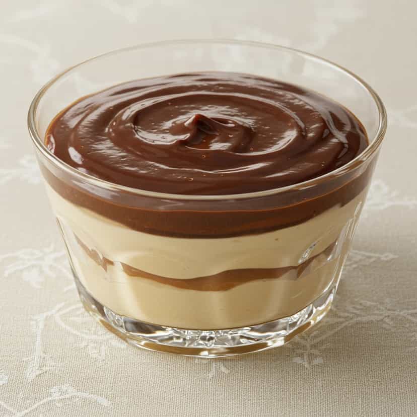 Foto deliciosa de Doce Preto e Branco Cremoso pronta para servir - Pudins & Cremes