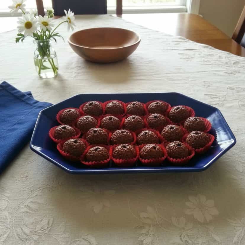 Foto deliciosa de Docinhos de Castanha e Chocolate pronta para servir - Outras Receitas