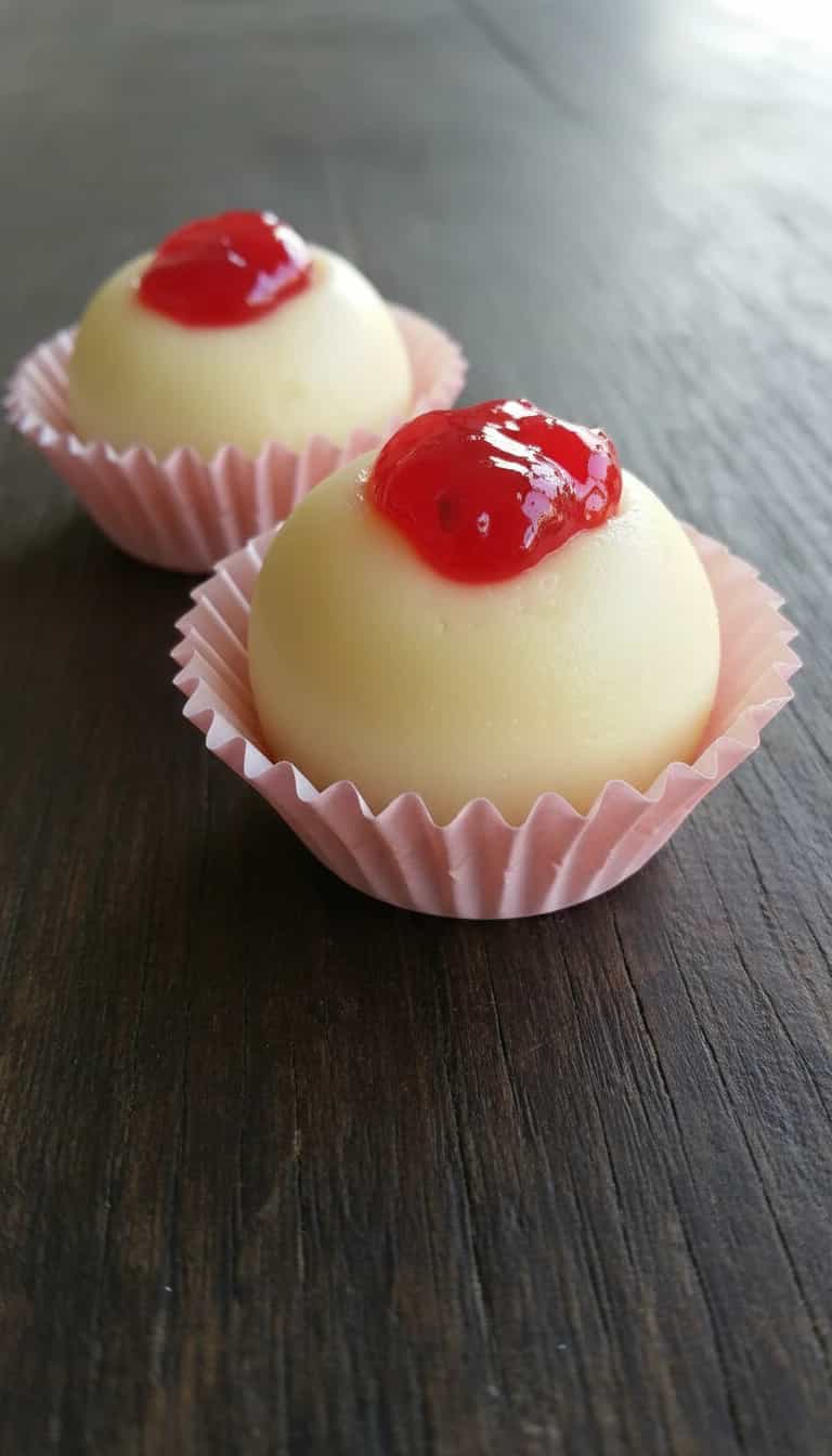 Foto deliciosa de Docinhos de Cereja com Fondant pronta para servir - Outras Receitas