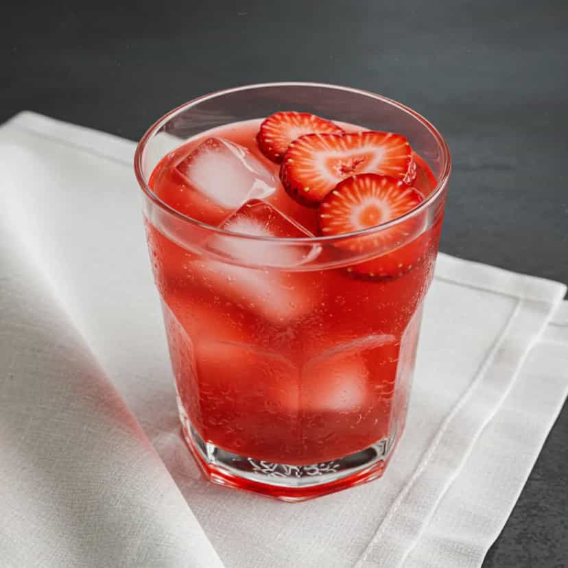 Foto deliciosa de Drink de Morango com Skol Beats pronta para servir - Coquetéis