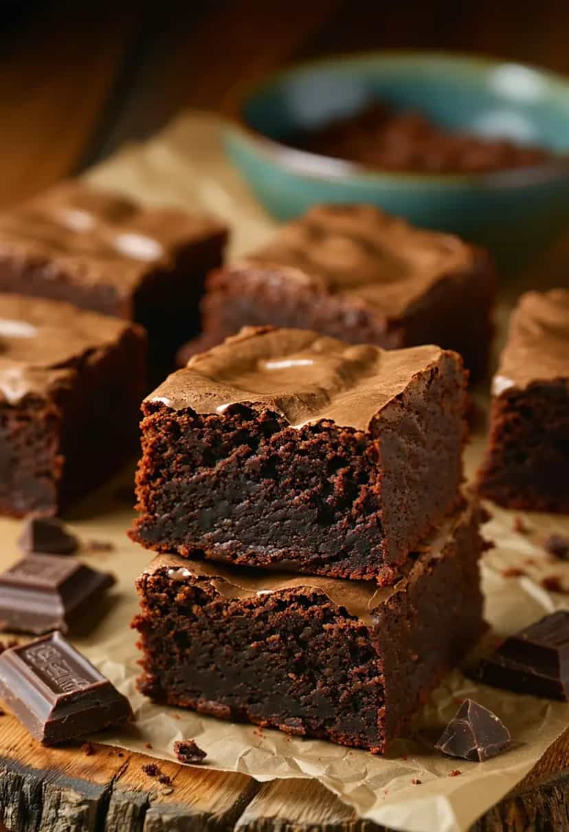 Foto deliciosa de Brownies de Fudge Fácil pronta para servir - Brownies & Cookies