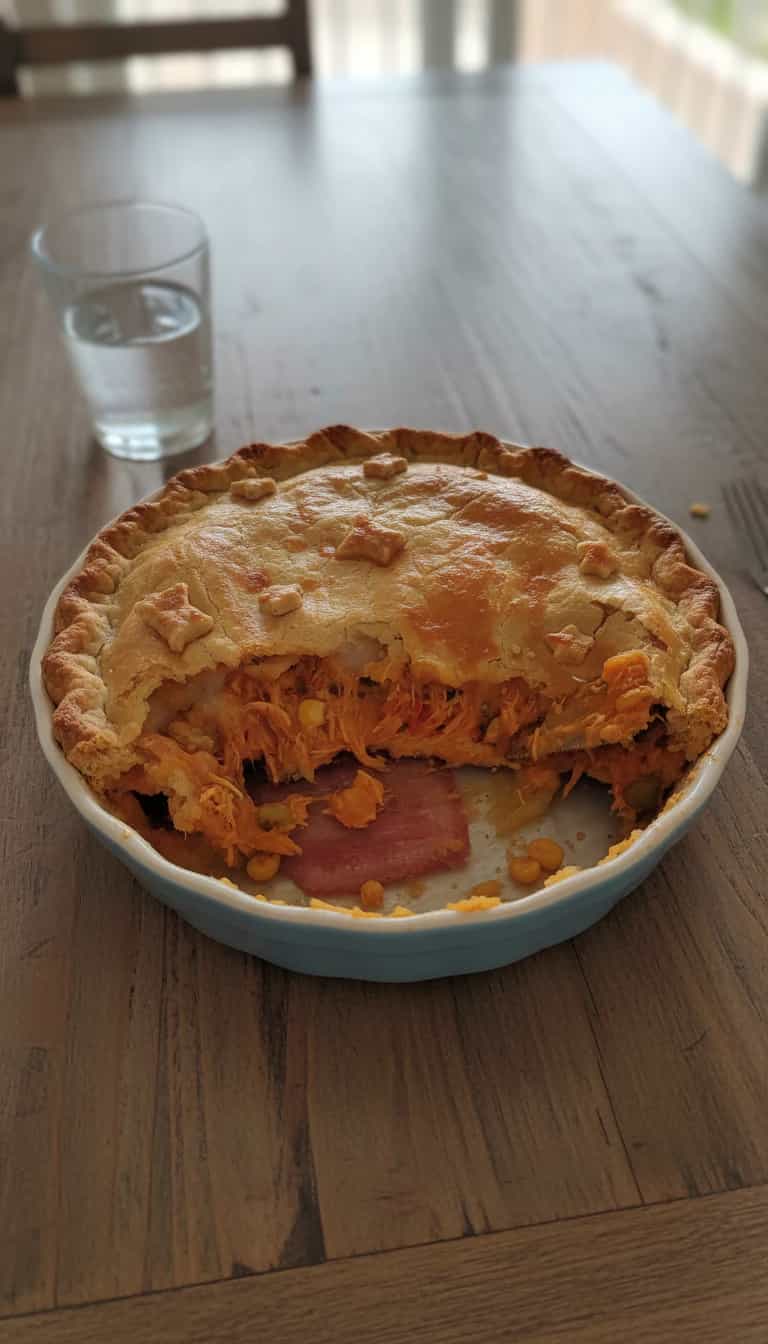 Foto deliciosa de Empadão de Frango com Massa Podre pronta para servir - Carnes & Frango