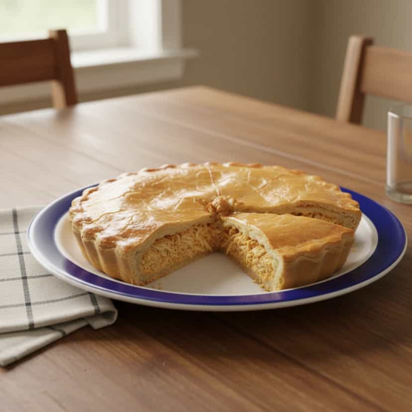 Foto deliciosa de Empadão de Frango Cremoso pronta para servir - Pizzas & Salgados