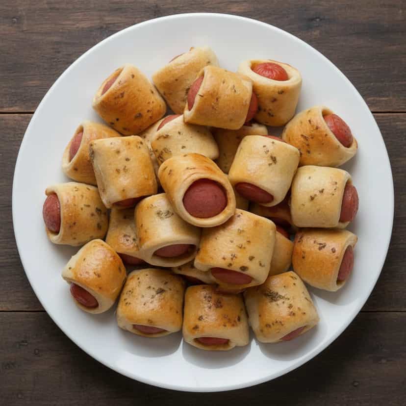 Foto deliciosa de Enroladinho de Salsicha pronta para servir - Salgadinhos