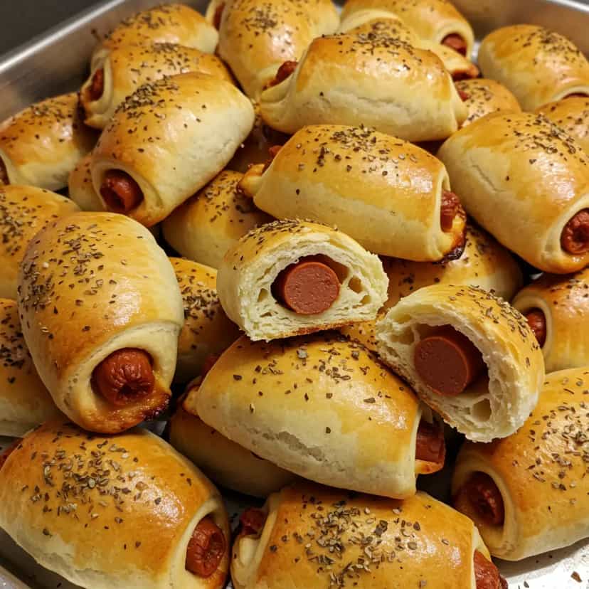Foto deliciosa de Enroladinhos de Salsicha pronta para servir - Salgadinhos