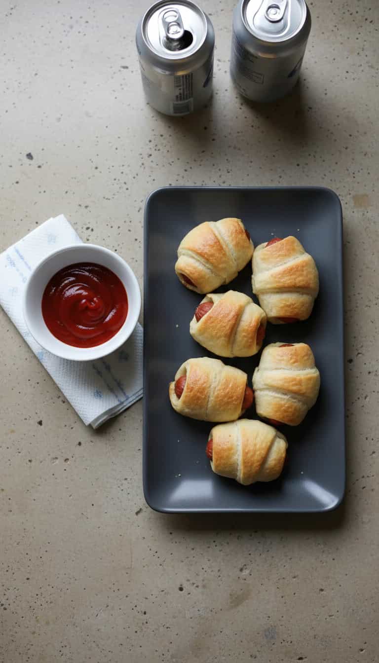 Foto deliciosa de Enroladinhos de Salsicha pronta para servir - Salgadinhos