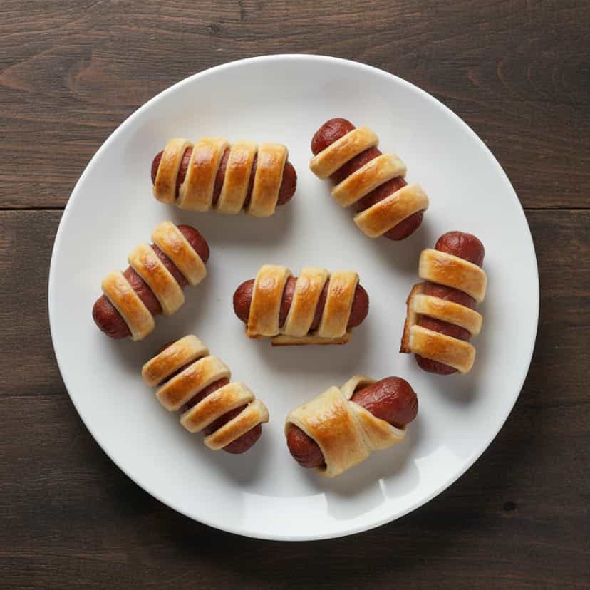 Foto deliciosa de Enroladinhos de Salsicha pronta para servir - Salgadinhos