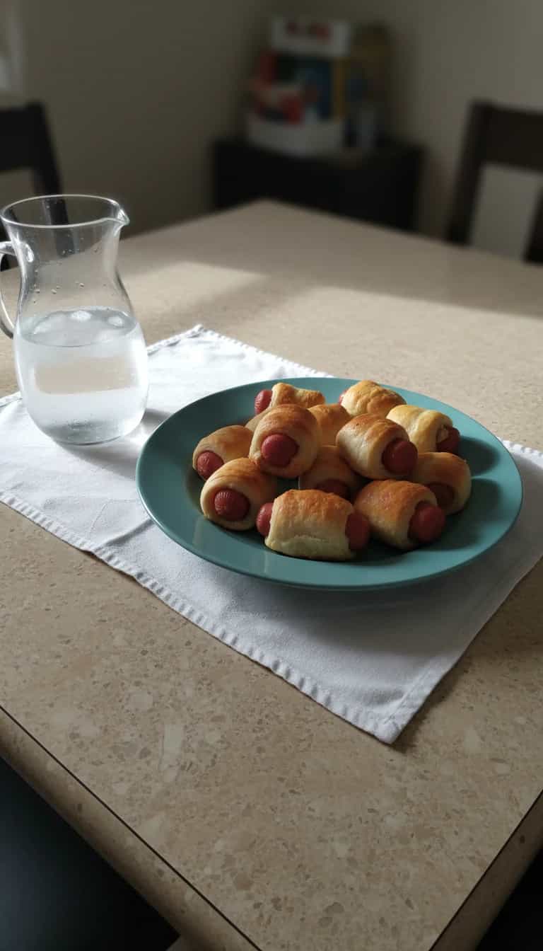 Foto deliciosa de Enroladinhos de Salsicha pronta para servir - Salgadinhos