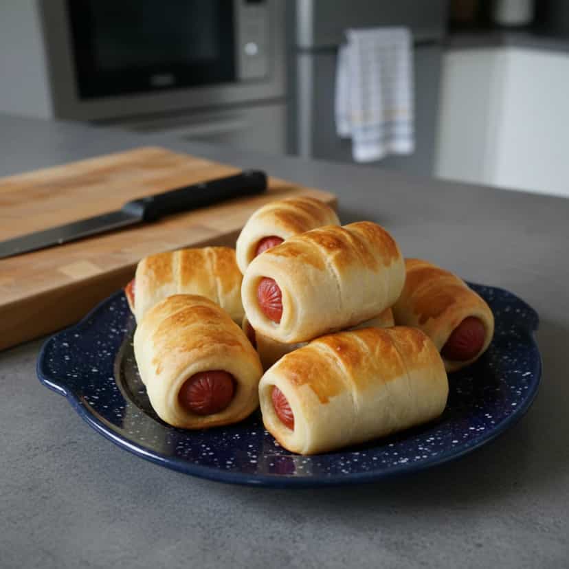 Foto deliciosa de Enroladinhos de Salsicha pronta para servir - Salgadinhos