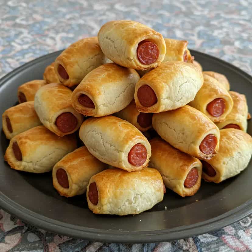 Foto deliciosa de Enroladinhos de Salsicha Assados pronta para servir - Salgadinhos
