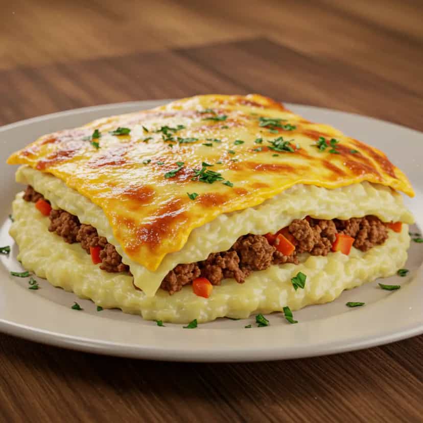 Foto deliciosa de Escondidinho Maravilhoso pronta para servir - Pratos Brasileiros Icônicos