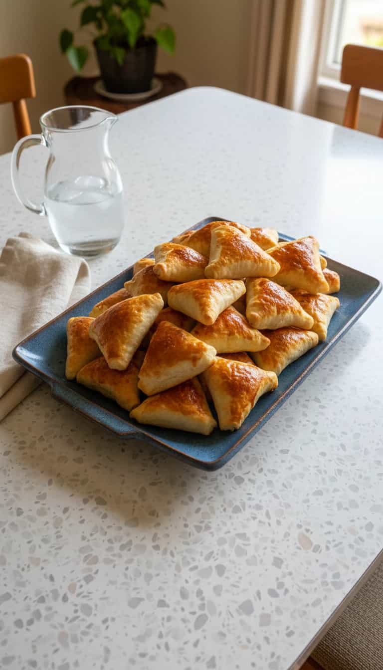 Foto deliciosa de Esfiha de Frango pronta para servir - Lanches de Padaria