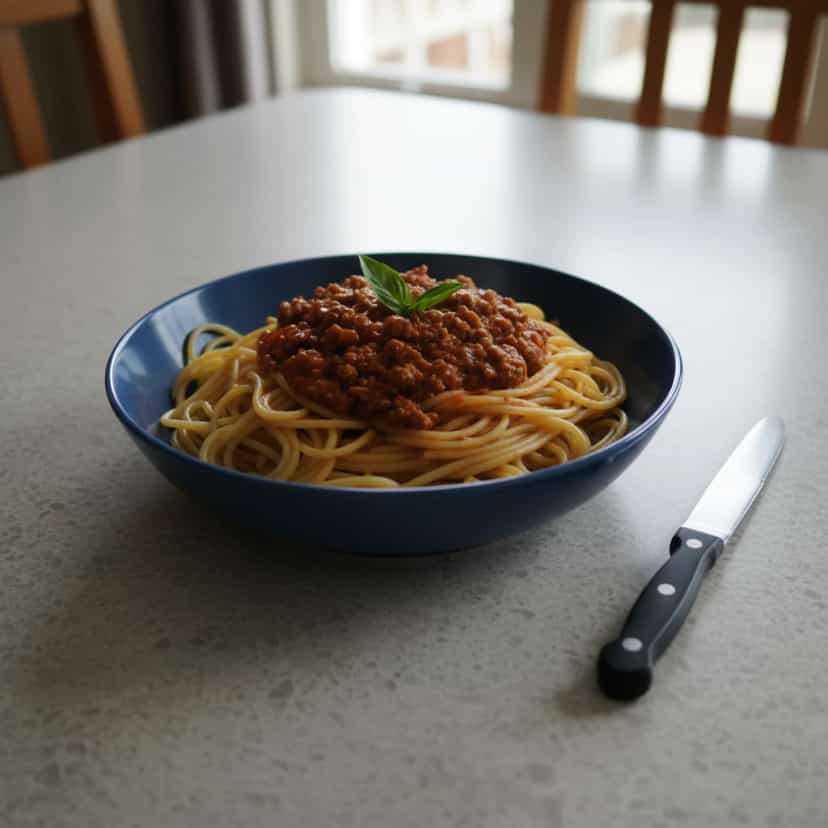 Foto deliciosa de Espaguete à Bolonhesa Caseira pronta para servir - Massas & Macarrão
