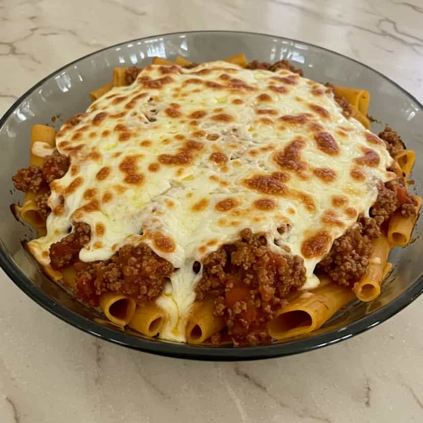 Foto deliciosa de Espaguete à Bolonhesa Gratinado pronta para servir - Massas & Macarrão