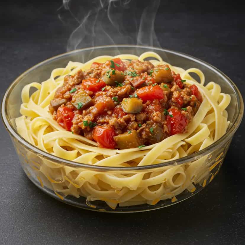 Foto deliciosa de Espaguete à Matriciana pronta para servir - Massas & Macarrão