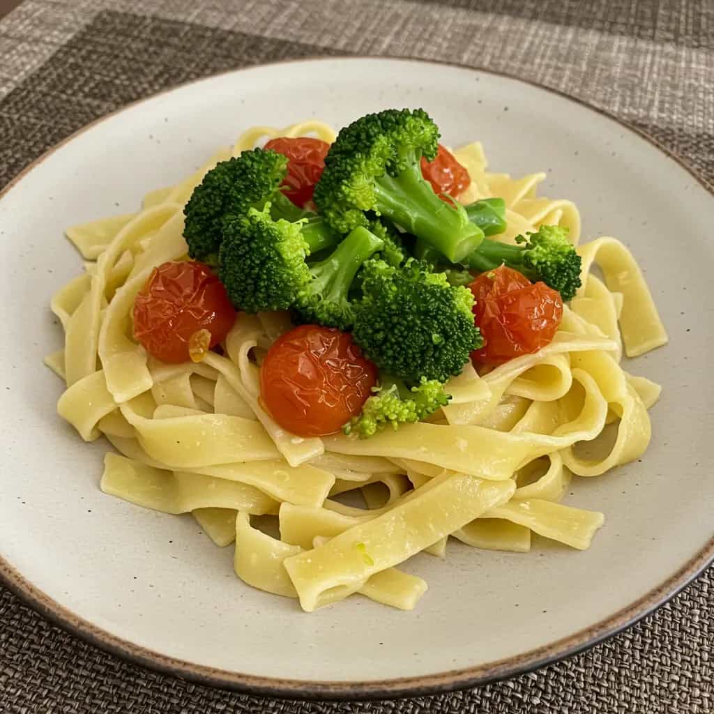 Espaguete com Brócolis e Tomate