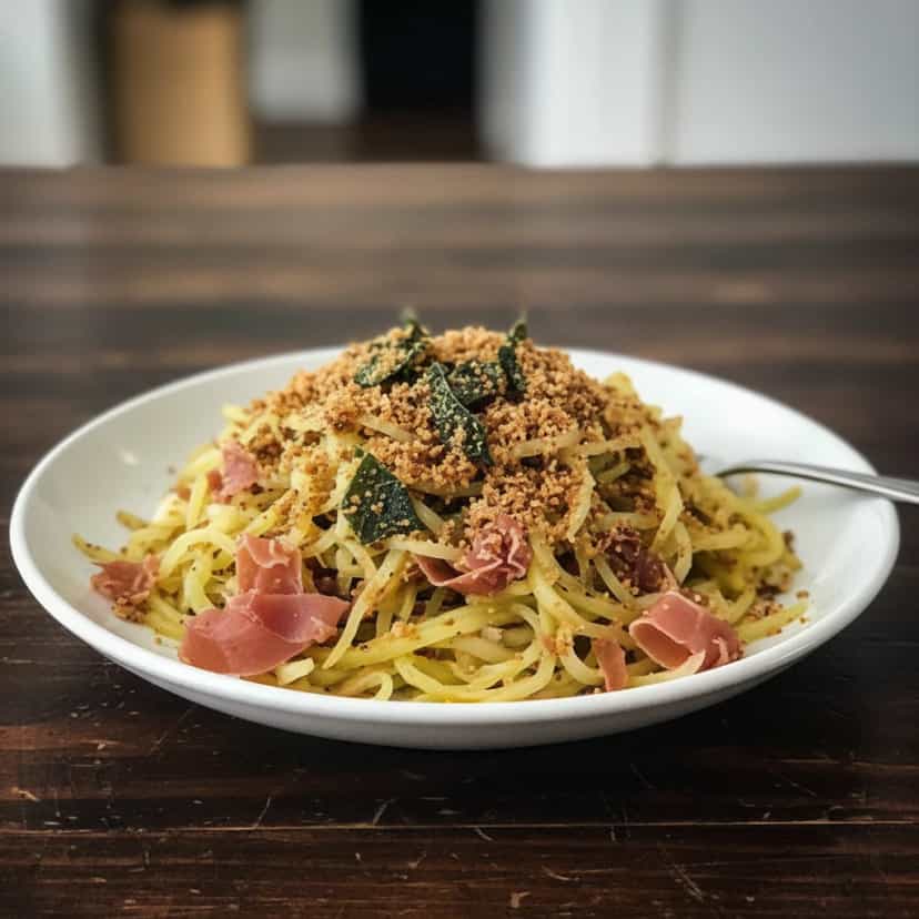 Foto deliciosa de Espaguete de Chuchu com Parma pronta para servir - Massas & Macarrão
