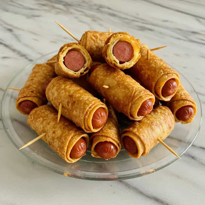 Foto deliciosa de Espetinho de Salsicha Empanado pronta para servir - Salgadinhos
