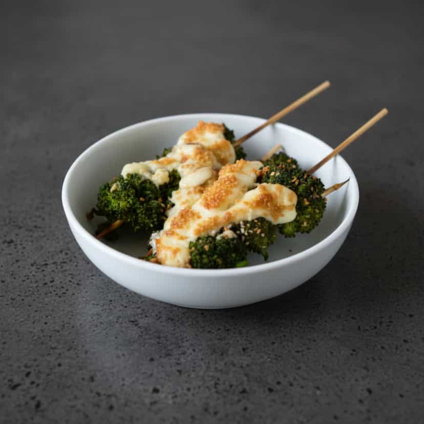 Foto deliciosa de Espetinhos de Brócolis com Catupiry pronta para servir - Salgadinhos