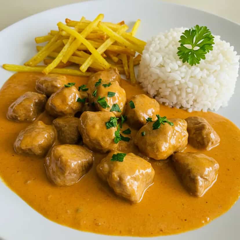 Foto deliciosa de Estrogonofe de Alcatra Rápido pronta para servir - Outras Receitas