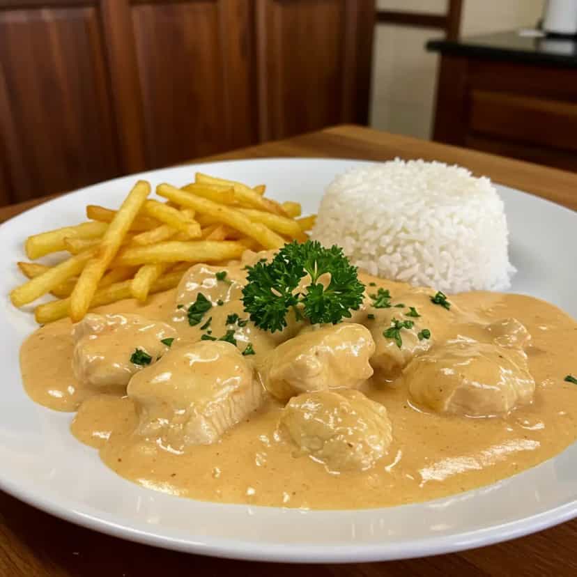 Foto deliciosa de Estrogonofe de Frango Fácil pronta para servir - Carnes & Frango