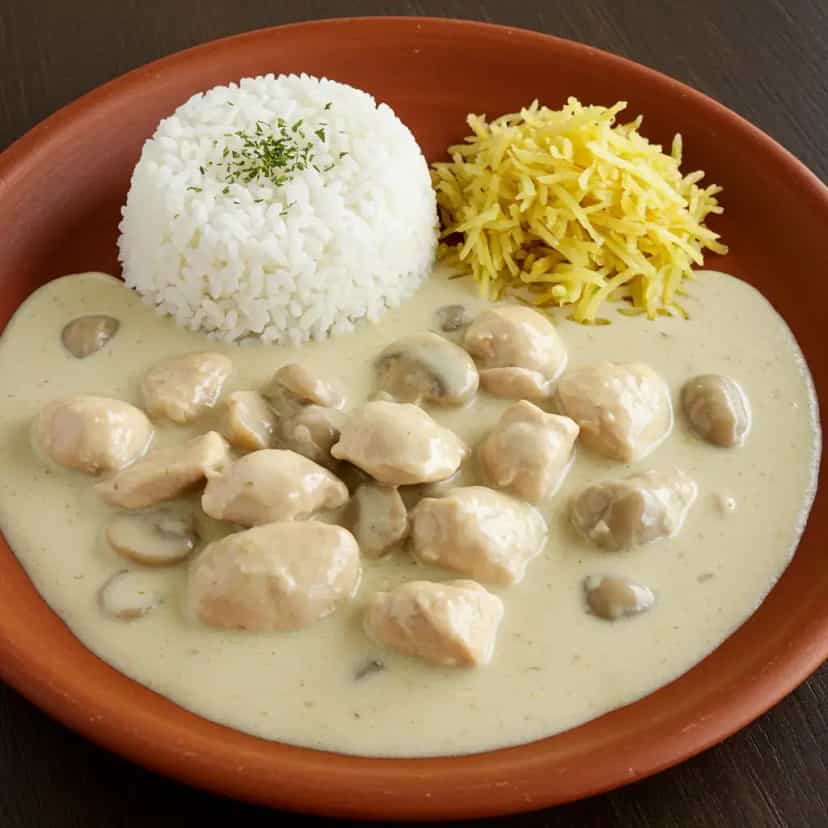 Foto deliciosa de Estrogonofe de Frango para 30 Pessoas pronta para servir - Carnes & Frango