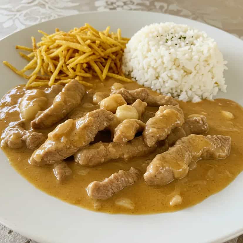 Foto deliciosa de Estrogonofe de Maminha pronta para servir - Carnes & Frango